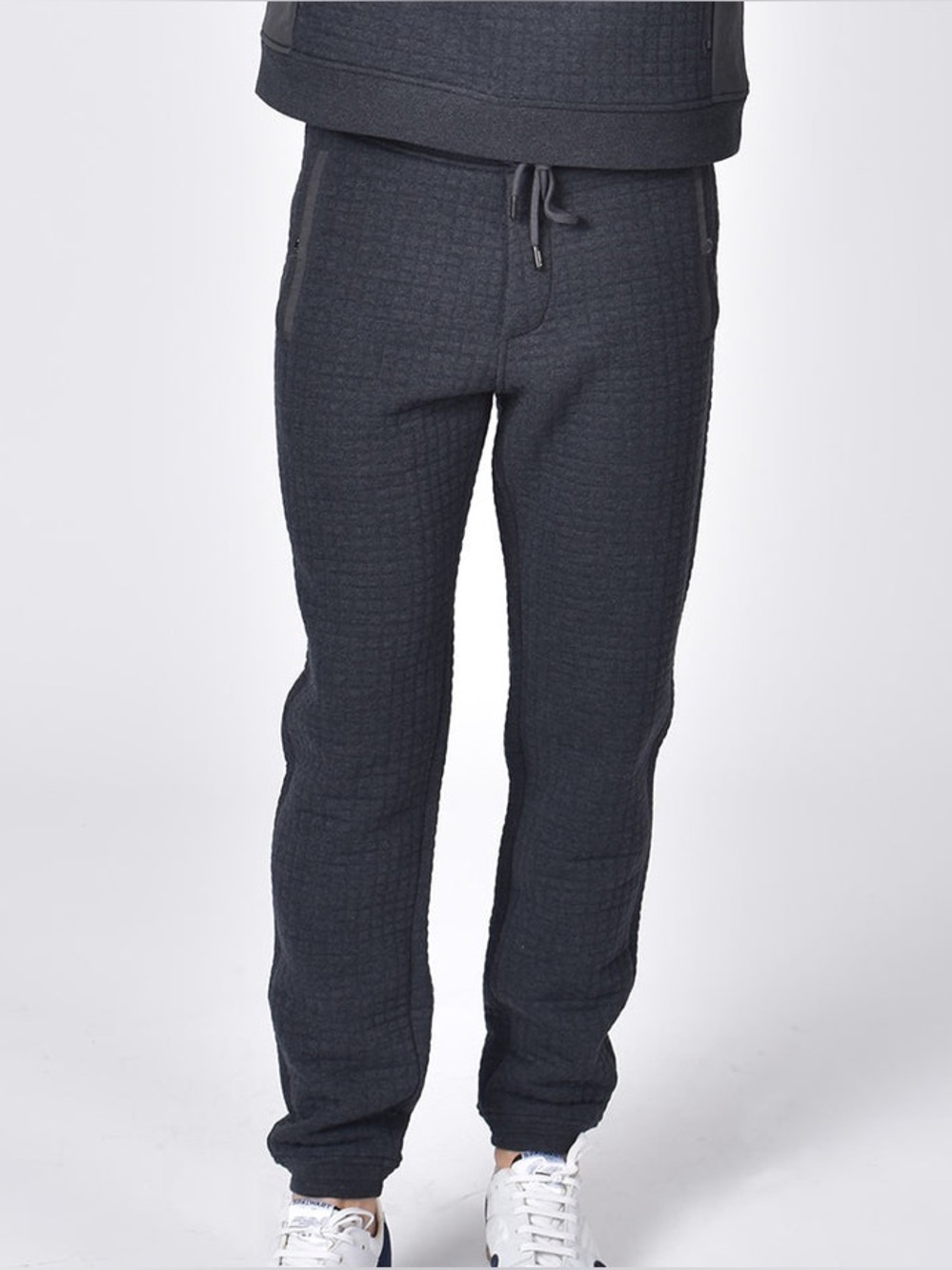 Eight X Grey Quilted Joggers XXL Comfy Stretch Athleisure Snap Pockets Luxe
